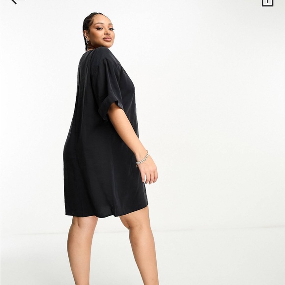 NWT ASOS CURVE Oversized Boxy Black Mini Dress 20 - Picture 2 of 4